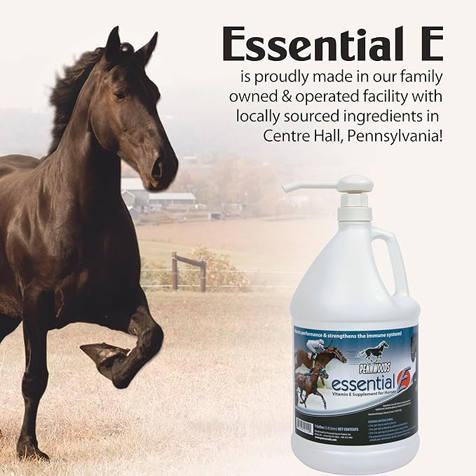 Essential E: Equine Vitamin E Supplement for Horse Health, Performance, Recovery &amp; Nutrition - 1 Gallon