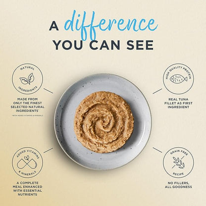 Reveal Entrées Natural Wet Cat Food Paté, Grain-Free with Added Vitamins &amp; Minerals, Carrageenan-Free Fish Variety Selection Paté (12 x 2.47 oz Cans)