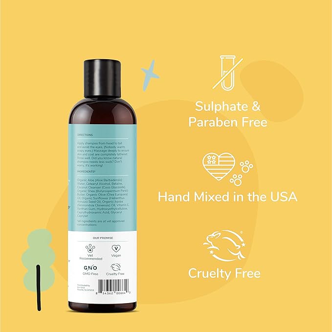 kin+kind Cat &amp; Dog Conditioner with Shea Butter All-Natural Formula with Betaine &amp; Aloe Moisturize &amp; Restore Coat for Dogs and Cats Shed Defender &amp; Coat Defense Pet Defender S 12 fl oz Made in USA