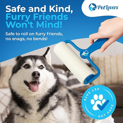 PetLovers 6.3" Extra Sticky Lint Roller 4 Pack of Large Refills Only - No Handle Included - 90 Sheets Per Refill 360 Sheets Total 4 Pack
