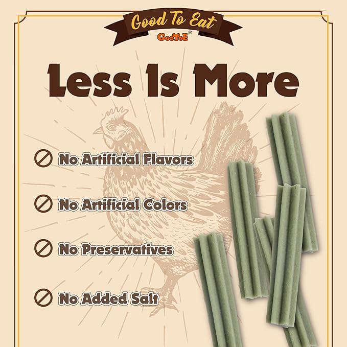 Gootoe Soft Chicken Dental Chews with Chlorophyll 1.5 lb, All Natural, Grain-Free, High-Protein, Healthy &amp; Easily Digestible, Soft Texture, Resealable