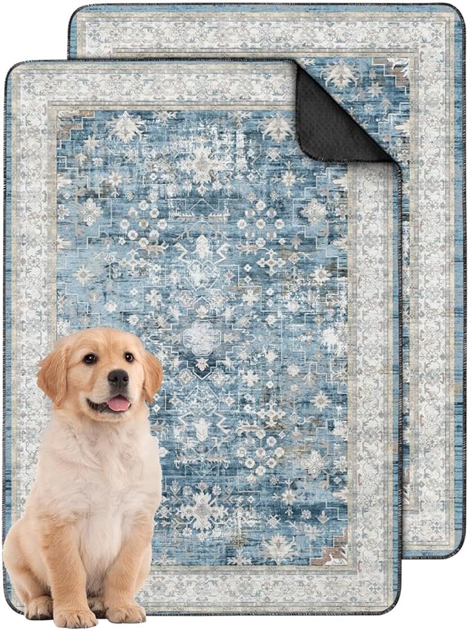 Washable Pee Pads for Dogs 2 Pack, Absorbent Reusable Puppy Pads Waterproof, Leakproof &amp; Non-Slip Whelping Pad, Potty Training Pads for Dogs Playpen Mat 24x36