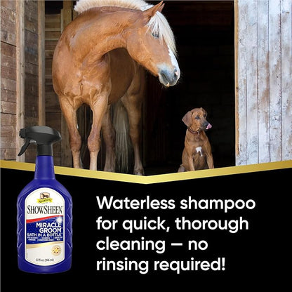 Absorbine ShowSheen Miracle Groom Waterless Shampoo, 5-in-1 Formula for Coat, Mane &amp; Tail, 32oz