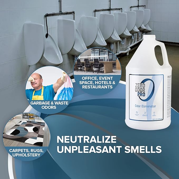 Zero Odor Pro - Commercial Strength Odor Eliminator &amp; Neutralizer, Air Freshener, Room Deodorizer - Strongest Odor Eliminator Trigger Spray, 128oz Refill