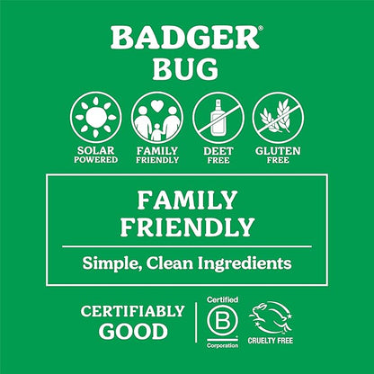 Badger Bug Repellent, Easy to Use Travel Stick, DEET-Free Mosquito Repellent &amp; Insect Protection, Certified Organic Essential Oil Balm
