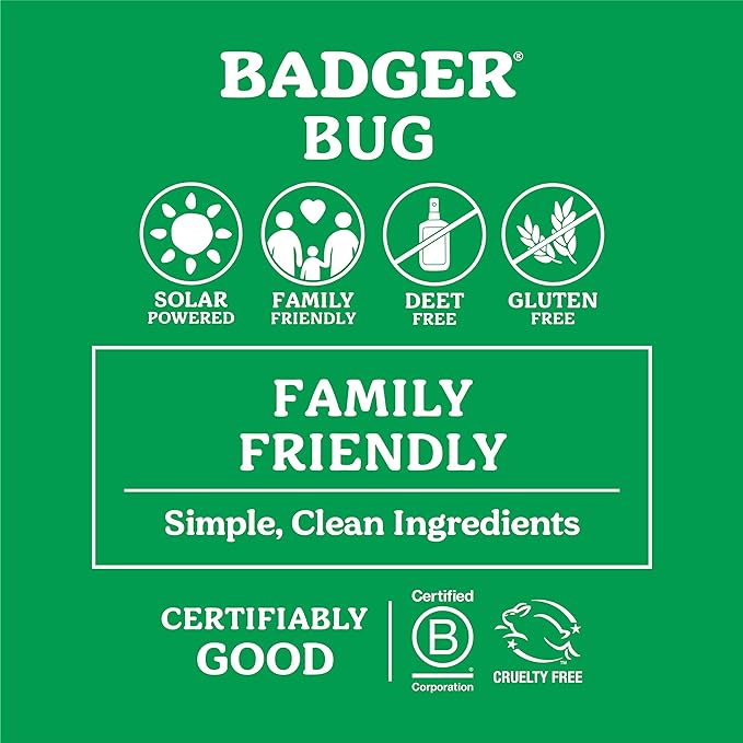 Badger Bug Repellent, Easy to Use Travel Stick, DEET-Free Mosquito Repellent &amp; Insect Protection, Certified Organic Essential Oil Balm
