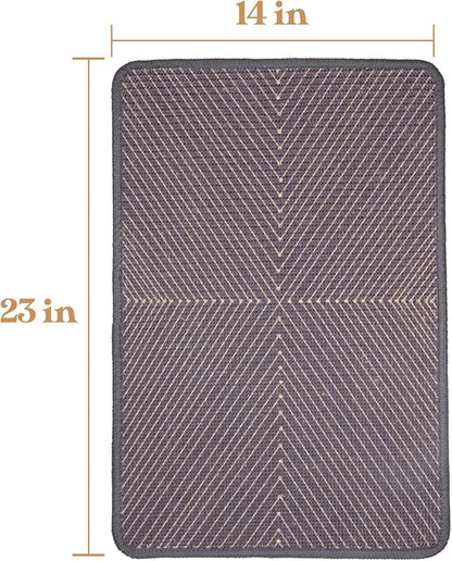 SCRATCHABLE Sisal Cat Scratcher, [+ Catnip Fish Toy] Cat Wall Scratcher, Couch Protector from Cat Scratching, Sisal Cat Scratcher - 24 X 15.8 with 12 Adhesive Velcro Stripes. (Navy Maze)