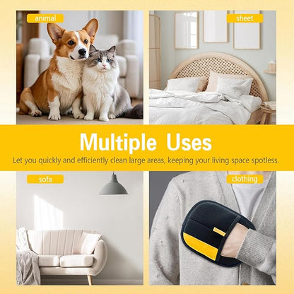Pet Hair Removal Gloves, 2025 pet Hair Remover, electrostatic Gloves pet Hair, pet Grooming Gloves, cat and Dog Hair Remover, Reusable Pet Hair Remover Tool for Clothing, Couch, Carpet, Car Seat