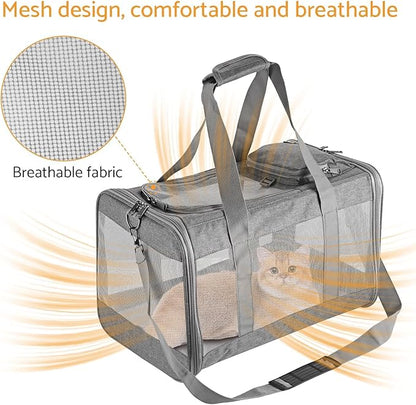 Airline-Approved Pet Carrier Cat Carrier Dog Carrier - Stylish Lightweight, Handheld &amp; Crossbody, Honeycomb Support, Anti-Escape Design for Travel, Walks &amp; Daily Outings