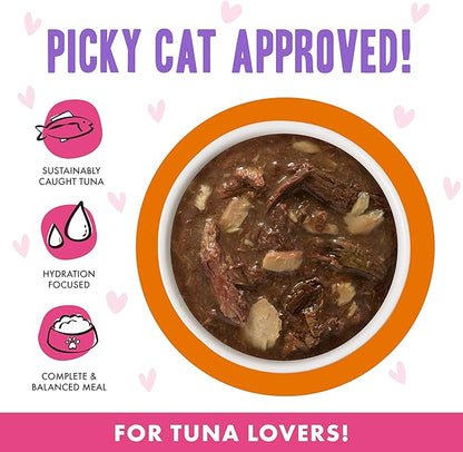 Weruva B.F.F. OMG - Best Feline Friend Oh My Gravy!, Tuna &amp; Salmon Sweet Cheeks with Tuna &amp; Salmon in Gravy Cat Food, 3oz Pouch (Pack of 12)