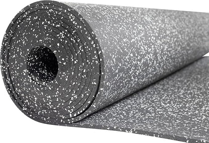 Playsafer Genaflex Rubber Gym Floor Mat, Heavy Duty Commercial Protective Gym Flooring Roll - 8mm Thick (10% Grey, 4&