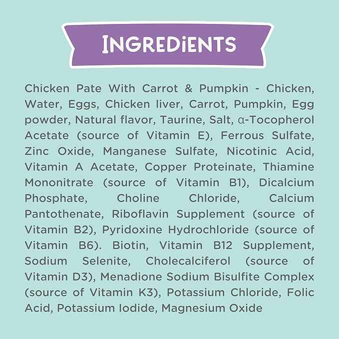 LOVE, NALA - Natural Adult Cat Wet Food - Pate Chicken with Carrot &amp; Pumpkin Recipe- Grain Free, Non-GMO, Lean Protein, Digestive Fiber Blend, Added Minerals &amp; Vitamins - 12 Pack 2.4 lbs.
