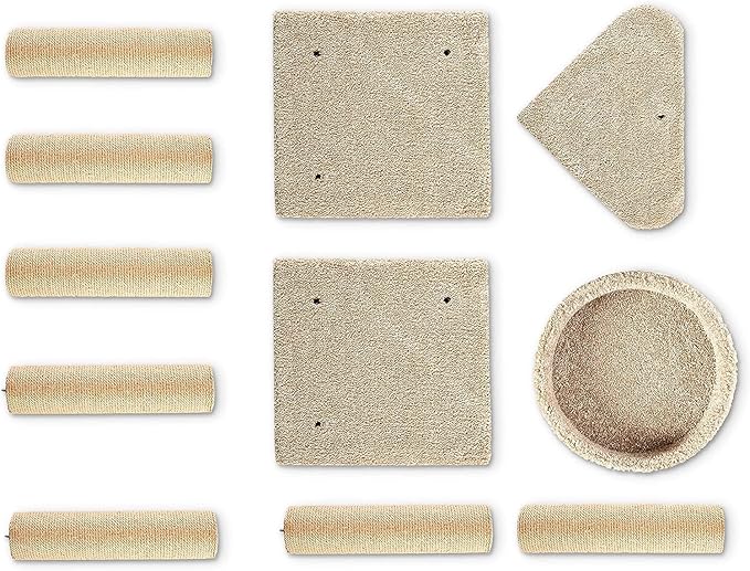 Amazon Basics Cat Tree - Indoor Cat &amp; Kittens Multi-Level Climbing Activity Tower with Scratching Posts, Large (45.9"H) - Beige