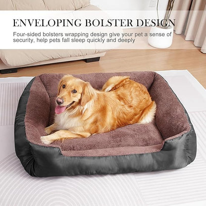 Dog Bed for Large Size Dogs, Soft Breathable Dog Bed Machine Washable, Pet Couch Bed with Non-Slip Base