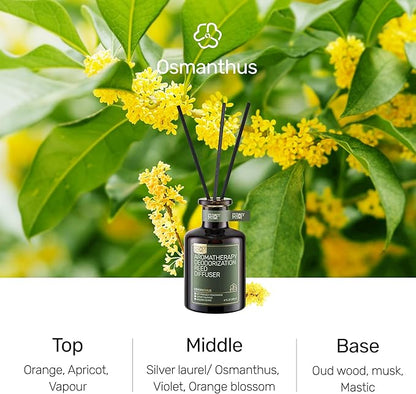 Reed Diffuser for Pet Odor Elimination, Osmanthus, Non-Toxic &amp; Pet-Friendly Air Freshening, 6 Oz