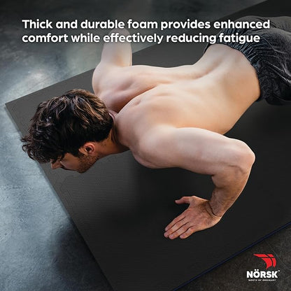 Norsk Reversible Gym Exercise Mats 3/4" Thick EVA Interlocking Foam Tiles, Perfect Gym Flooring for Home Gym, 16 Tiles &amp; 32 Trim Pieces, 64 Sq. Ft. Reversible, Dazzling Blue/Black
