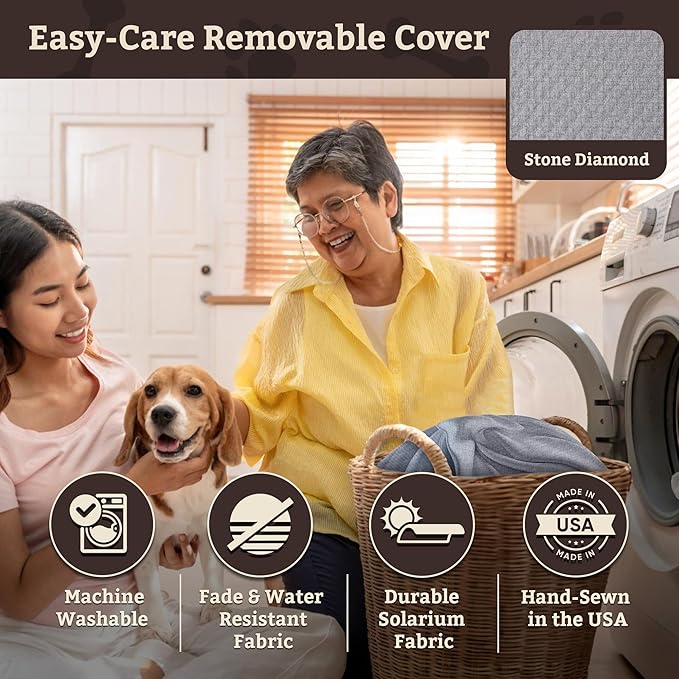 Snoozer Lookout I Dog Car Seat - Small Dog and Puppy Car Seat, Booster Bed for Small &amp; Medium Size Pets up to 25 Lbs, Sherpa Lining, Elevated, Washable, Safe for Travel - Medium, Stone Diamond