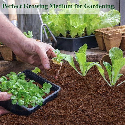 ZeeDix 10 Pack Premium Coco Coir Brick, Organic Compressed Coconut Coir Bricks Seed Starter Potting Soil for Plants, Coconut Fiber Substrate with Low EC &amp; pH Balance for Gardening Flower Herbs