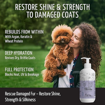 Tauro Pro Line Moisturizing Dog Conditioner Detangler - Pet Conditioner for Dogs, Safe for Cats &amp; Puppy Sensitive Dry Skin &amp; Damage Fur (Magic Plex 13.5 Fl Oz)