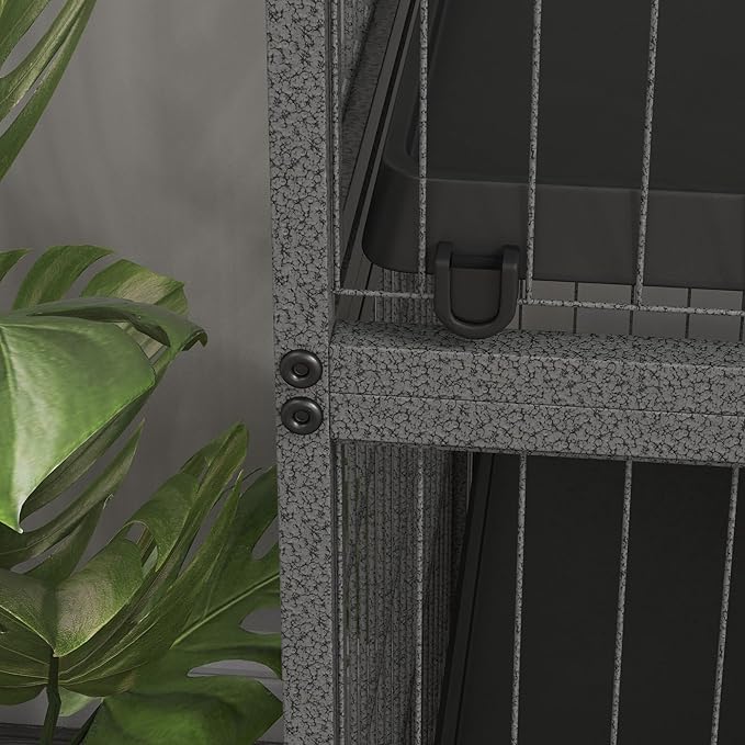 PawHut 50" 5-Tier Small Animal Cage, Ferret Cage, Large Chinchilla Cage with Hammock Accessory &amp; Heavy-Duty Steel Wire, Small Animal Habitat with 4 Doors, Removable Tray, Gray