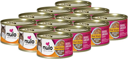 Nulo Real Shreds with Organ Meat Wet Canned Cat Food, Chicken &amp; Lamb, 2.8 Ounce, 12 Cans