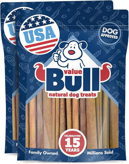 ValueBull USA Collagen Sticks for Dogs, 4-6 Inch Varied Chews, Natural Long-Lasting Dog Treats, 2 Pound - Promotes Joint, Skin &amp; Coat Health with Glucosamine and Chondroitin