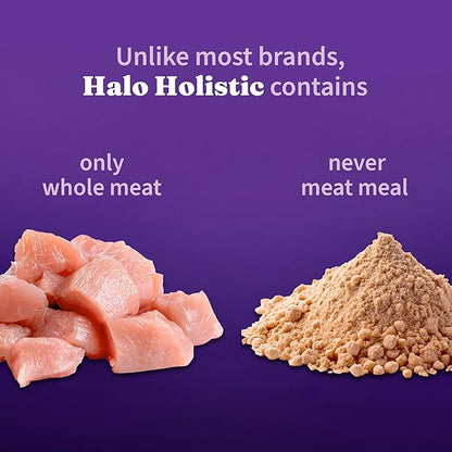 Halo Holistic Cage Free Chicken Cat Food, Healthy Grains Dry Cat Food, Complete Digestive Health, Kibble for Adult Cats, 3 lb Bag