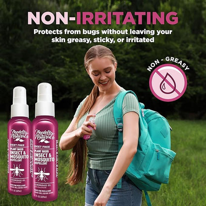 Shine Like Sable Deet-Free Insect &amp; Mosquito Repellent 2 Pack 8oz – Kid &amp; Pet-Safe, Pleasant Insect Repellent w/Lemongrass Oil - Insect Repellent Against Mosquitoes, Gnats, Black Flies, &amp; No-See-ums