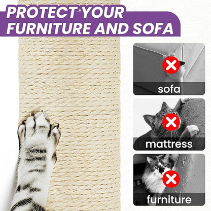 55 Inch Large Cat Tree Tower for Indoor Cats with Hammock Green Leaves Sisal Scratching Post, Plush Hang Ball Play Furniture for Kittens &amp; Adult Cats, New Purple