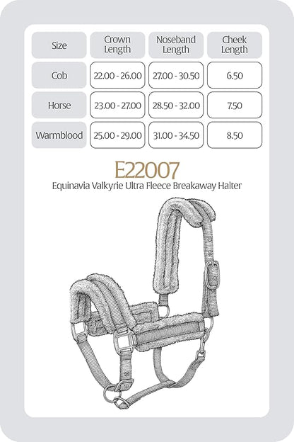 Equinavia Valkyrie Soft Ultra Fleece Padded Adjustable Breakaway Horse Halter - Navy/Navy - Cob