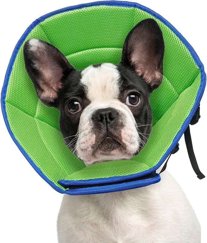 Dog Cone Collar S, Soft Cones for Large Medium Small Dogs,Adjustable Dog Cone Alternative to Stop Licking, Comfy Elizabethan Collar for After Surgery Wound Healing &amp; Hot Spots Blue