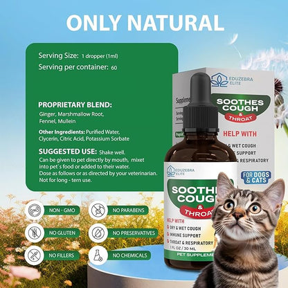 Kennel Cough Drops for Dogs &amp; Cats Cough Relief Dry and Wet Pet Cough Allergy Relief - for Dogs of All Breeds &amp; Sizes