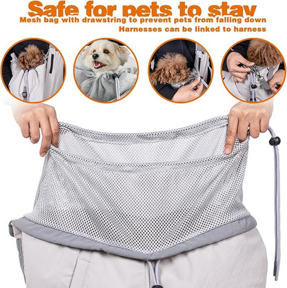 Dog Carrier Sling,Dog Carriers for Small Dogs &amp; Cats Up to 20lbs,Puppy Carrying Backpack Pet Purse with Pockets,Adjustable Shoulder Strap,Hands Free for Travel (Grey)