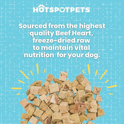 hotspot pets Freeze Dried Beef Heart Treats for Cats &amp; Dogs - 1LB Resealable Big Bag, Made in USA, Single Ingredient All Natural Grain-Free Immune support Treats -Perfect for Training, Topper or Snack