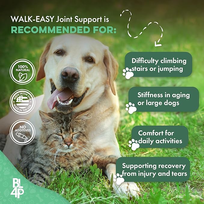 Walk-Easy Dog Hip &amp; Joint Supplement, Effective Dog Pain Relief and Anti-Inflammatory Supplement for Mobility, Canine Joint Pain Relief, ACL Tears, Limping, Knee and Back Aches, Easy to Give 2 Pack