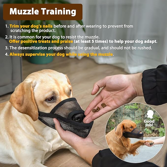 Crazy Felix Nylon Dog Muzzle for Small Medium Large Dogs Poodle Labrador Golden Retriever Doberman, Air Mesh Breathable and Drinkable Pet Mouth Guard for Anti-Biting Chewing Scavenging(XL, Pink)