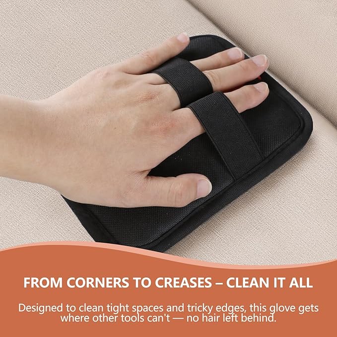 Pet Hair Removal Glove – Upgraded Electrostatic Pet Hair Remover Gloves for Cats &amp; Dogs (Black, L)