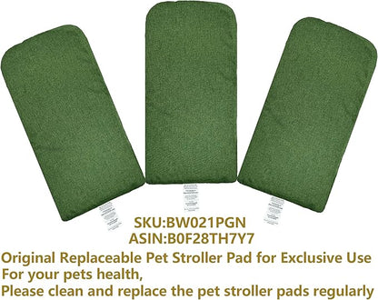ROODO Pet Stroller Inner Pad for Exclusive Use,Original,Replaceable,Easy to Clean,Set of 3 pc(Green)