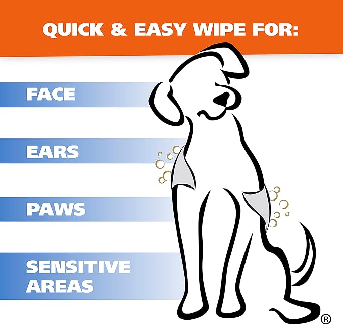 Wahl USA Pet Refresh Cleaning Wipes for All Dog Breeds - Use on Ears, Nose, Paws, Bottom, &amp; Sensitive Areas - 50 Wipes - Model 820017A
