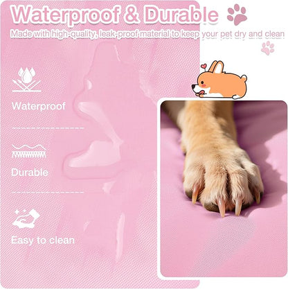 Kritter Planet Waterproof Foldable Dog Bed Pad for Camping &amp; Travel, Portable Roll-Up Dog Bed Car Seat Pet Cushion Mat with Handles for Medium &amp; Large Dogs, Indoor &amp; Outdoor Use