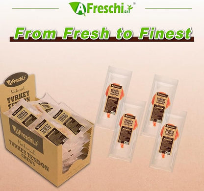 Afreschi Natural Turkey Tendon Lollipop 40 Units/Box, Dog Treat for Signature Series, All Natural Human Grade Puppy Chew, USA-Sourced Turkey Tendon, Rawhide Alternative