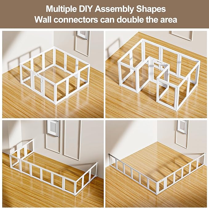 Clear Acrylic Dog Playpen Transparent Dog Playpen Indoor, Easy Assemble Clear Pet Pen for Puppy Bunny Cat Pig, Sturdy &amp; Easy Cleaning Plastic Dog Puppy Fence (30" H, 12PCS)