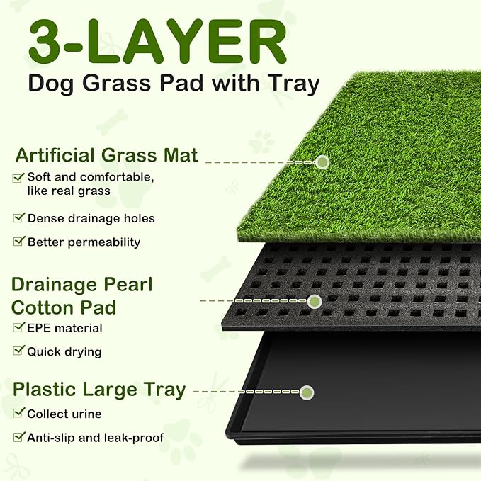Dog Grass Pad with Tray, 34&