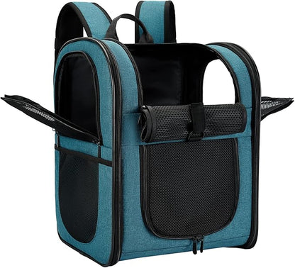 Apollo Walker Dog &amp; Cat Carrier Backpack for 4-15lb Pets - Ventilated Safe Design with Padded Back Support, Breathable Mesh Pet Backpack for Hiking, Travel, Outdoor (Teal)