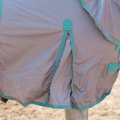 Horse Fly Sheet with Detachable Neck Cover &amp; Belly Wrap, Adjustable Fly Sheet for Horses, Ventilated Airflow Mesh Equine Cooling Summer Flysheet Grey 81