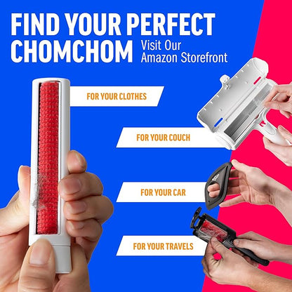 ChomChom Roller for Pet Hair - Reusable Lint Roller Pet Hair Removal Tool for Clothes, Couches, Cars and Travel - Cat Dog Hair Remover, Compact, No Sticky Refills Needed (Travel Togo)