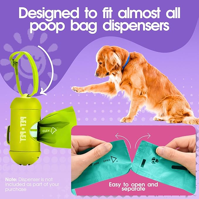 Pet N Pet 270 Counts Lavender Scented, Colorful Poop Bags for Dogs, 38% Plant Based &amp; 62% PE Dog Poop Bags Rolls, Extra Thick Dog Waste Bag, Doggy Bag