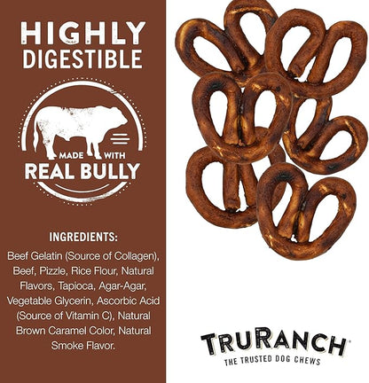 Collagen Pretzels, Bully - Collagen Dog Treats - Dog Pretzel Treats - Long Lasting Healthy Joint Support - Rawhide Alternative - Skin &amp; Coat Health, Value Pack, 3 Bags, 24 Count