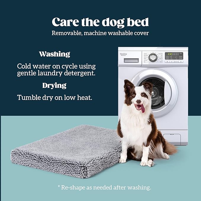 Stoutwool 4" Indestructible Dog Bed - Orthopedic Chew Proof Dog Crate Pad - Fluffy Kennel Mat for Aggressive Chewers - Ideal for Extra Large Breeds &amp; Fits 48-Inch Crate - 47"x29", Charcoal
