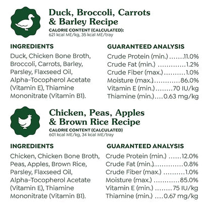 Greenies Smart Topper High Protein Wet Mix-in for Dogs, Chicken, Peas, Apples, and Brown Rice Recipe &amp; Duck, Broccoli, Carrots and Barley Recipe Variety Pack with Whole Grains, 8 Trays of 2oz.